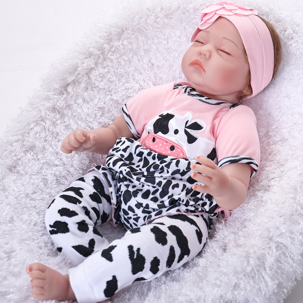 Full body silicone 2024 baby girl sleeping